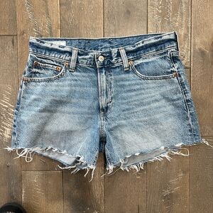 GAP Blue Frayed Jean Shorts